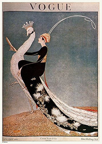 Vintage Vogue Cover April 1918 Poster Art Print 30x40cm