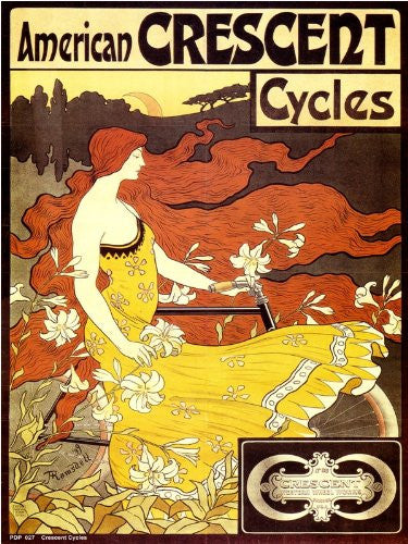 Art nouveau Poster Art Print by Alphonse Mucha Crescent Cycles 40x30cm
