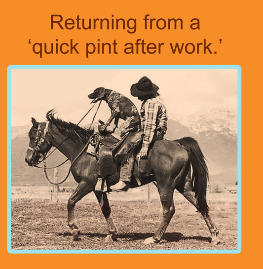 Drunk Cowboy Greetings Card 14x14cm