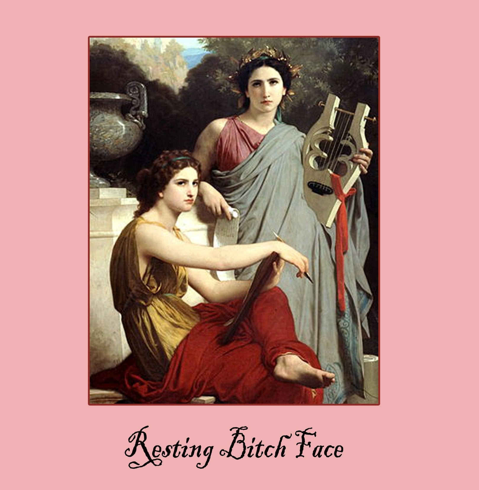 resting bitch face Greetings Card 14x14cm