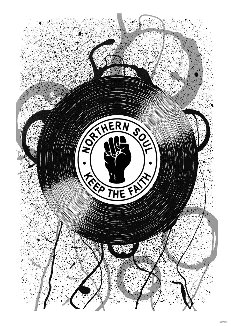 Northern Soul, Keep The Faith, Records, Vinyl, Wigan Casino Art Print Poster 50x70cm