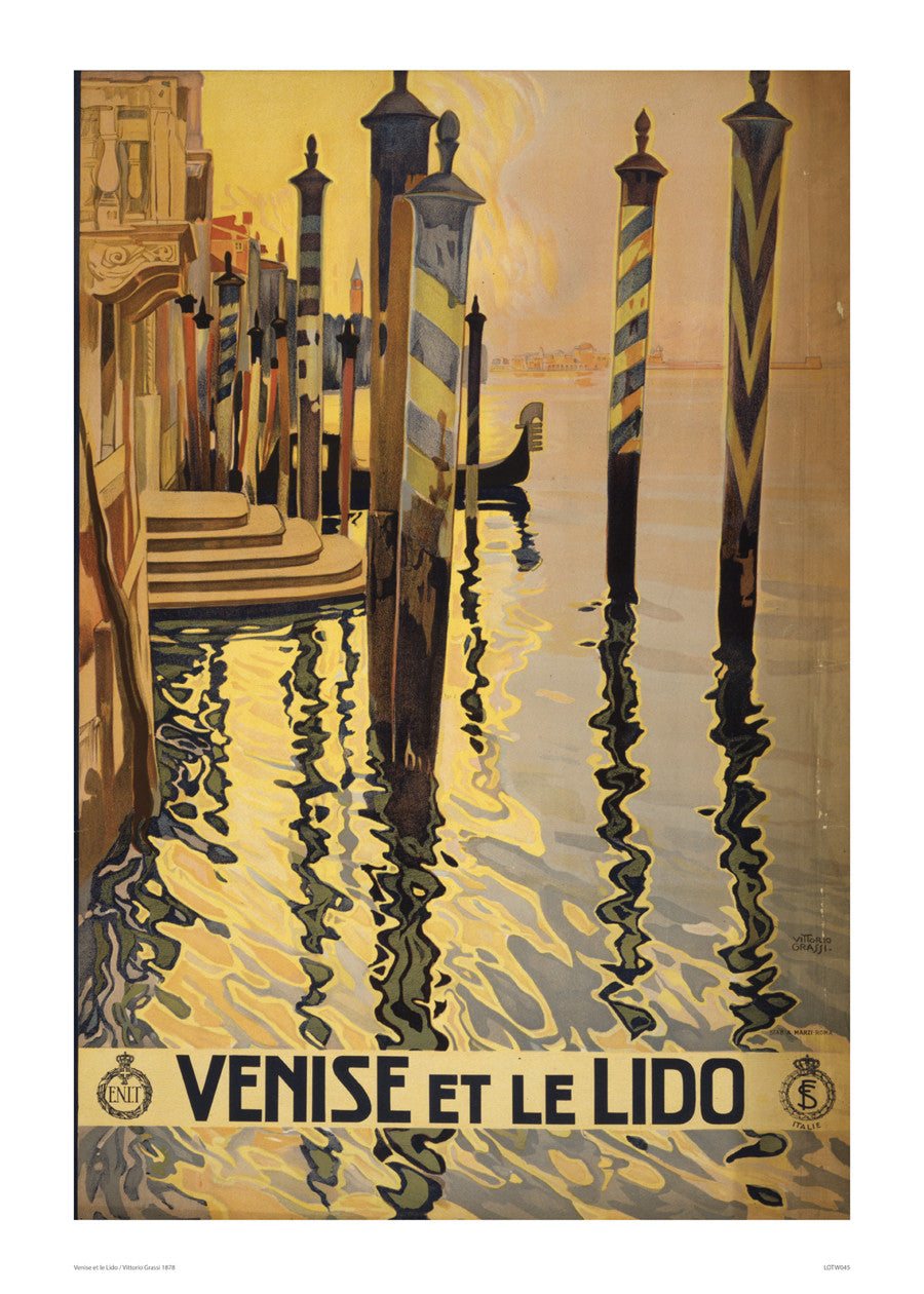 Venise et le Lido - Vittorio Grassi 1878 Art Print Poster 50x70cm