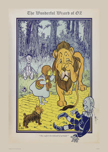 Wizard of Oz, The Cowardly Lion Vintage Art Print Poster 50x70cm