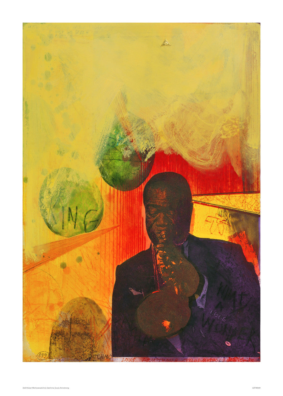 Adi Holzer Werksverzeichnis Satchmo (Louis Armstrong) Art Print Poster 50x70cm