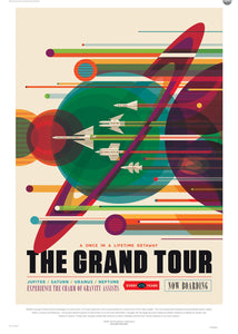 The Grand Tour, The Great Voyage Space Travel, Tourism NASA, Solar System, Planets, Rocketship Art Print Poster 50x70cm