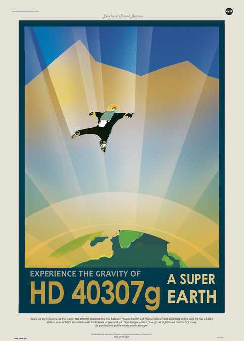 hd40307G, Space Travel, Tourism NASA, Anti Gravity, Solar System, Planets Art Print Poster 50x70cm