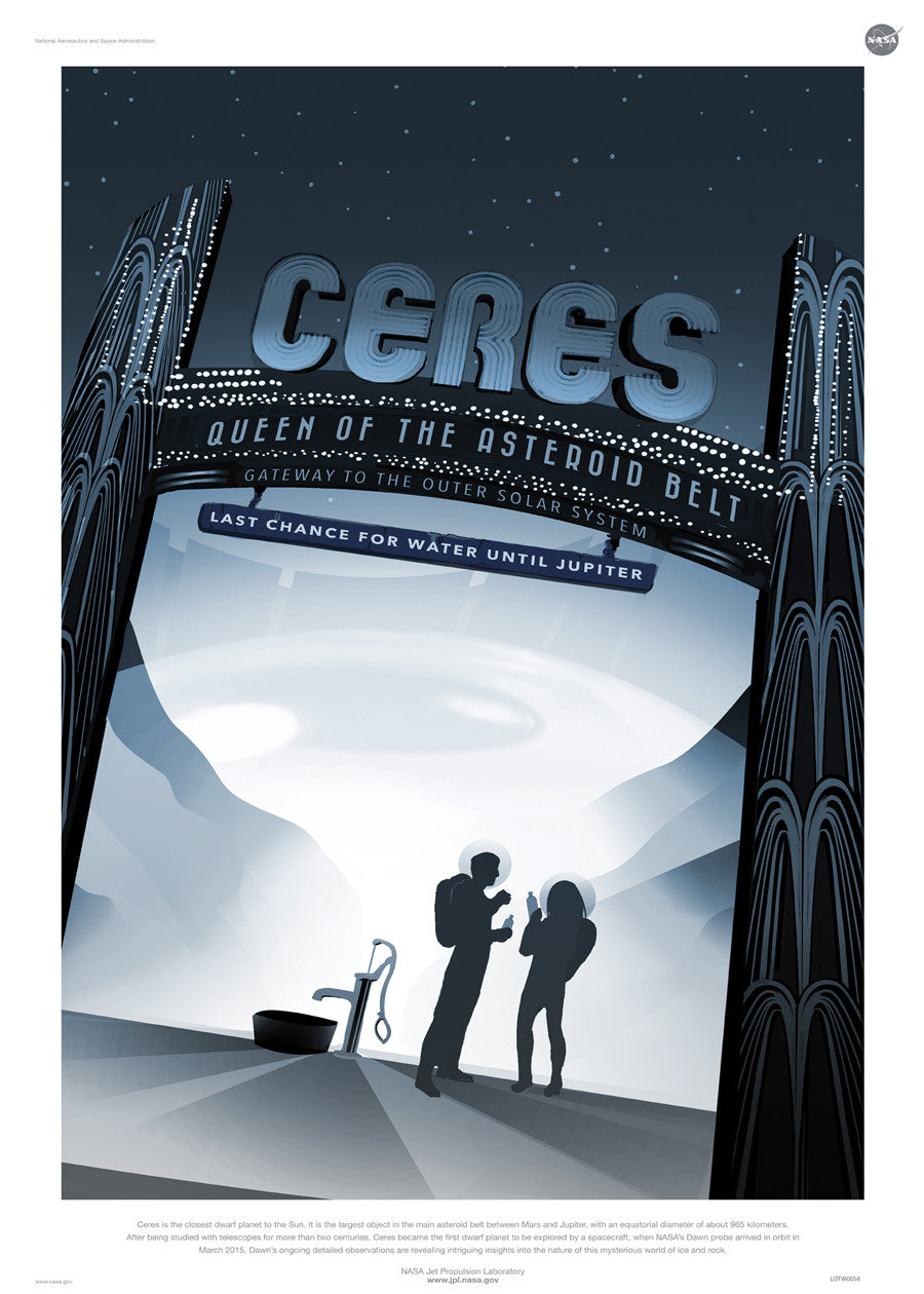 Ceres, Space Travel, Tourism NASA, Solar System, Planets Art Print Poster 50x70cm