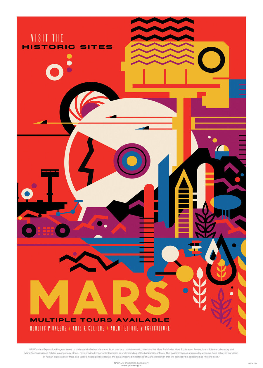 Mars, The Great Voyage, Space Travel, Tourism NASA, Solar System, Planets Art Print Poster 50x70cm