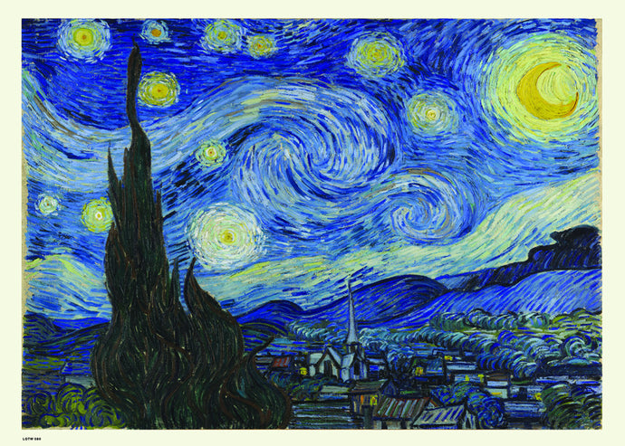 Vincent van Gogh, The Starry Night, Post Impressionism, Painting Art Print Poster 50x70cm