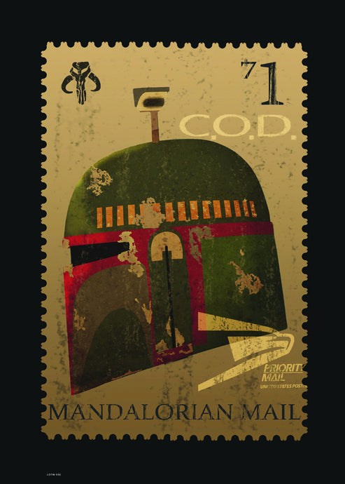 Bobba Fett, Star Wars Stamp Art Print Poster 50x70cm