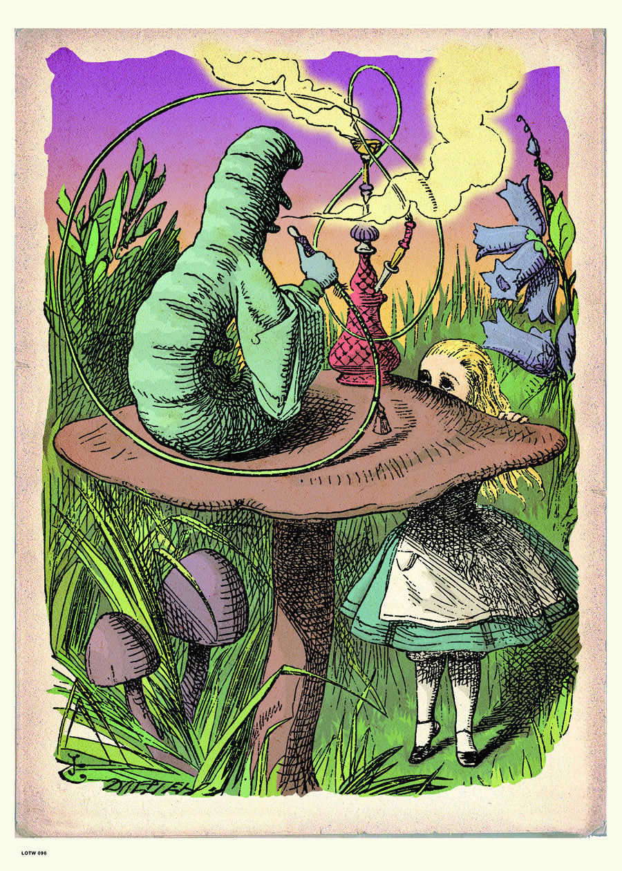 Alice In Wonderland, The Caterpillar, John Tenial Colour Illustration Art Print Poster 50x70cm