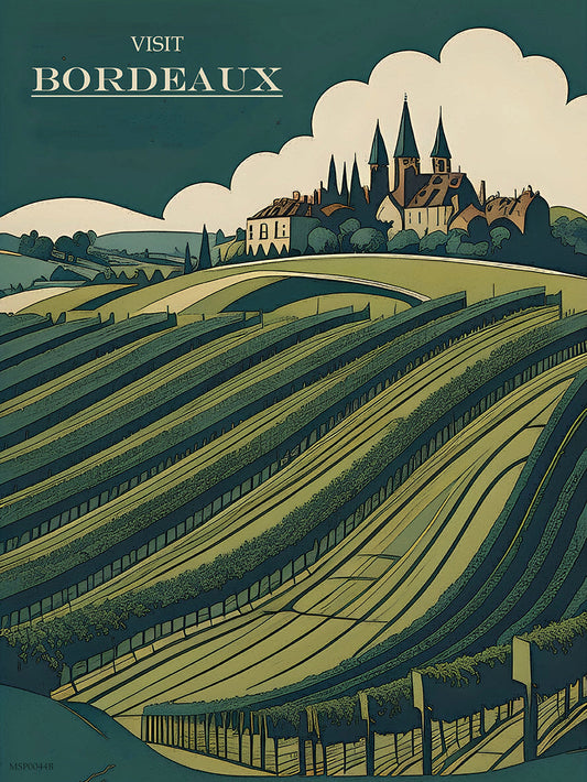 Visit Bordaux Wine region travel Poster Art Print 30x40cm  