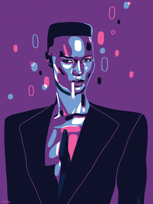 Grace Jones Portrait Art Print Poster by Becky Mann 30x40cm