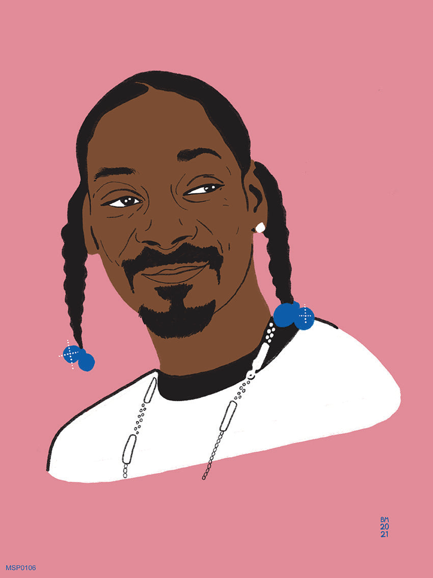 Snoop Dog Portrait Art Print Poster by Becky Mann 30x40cm