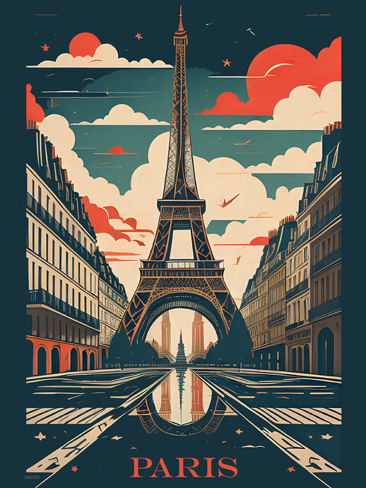 Paris Travel Pop art Poster Print 