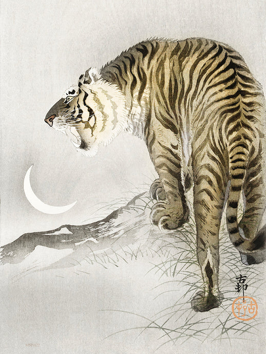 Tiger Moon by Ohara Koson 1900 - 1945 Japenese Poster Art Print 30x40cm