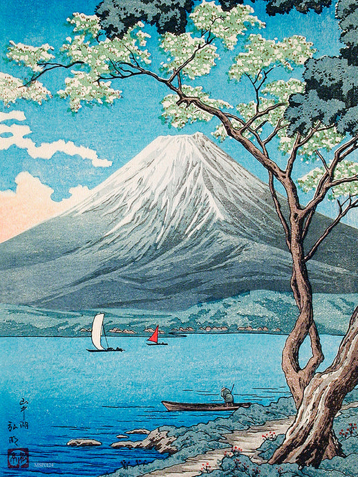 Mount Fuji from Lake Yamanaka by Hiroaki Takahashi Japenese Poster Art Print 30x40cm