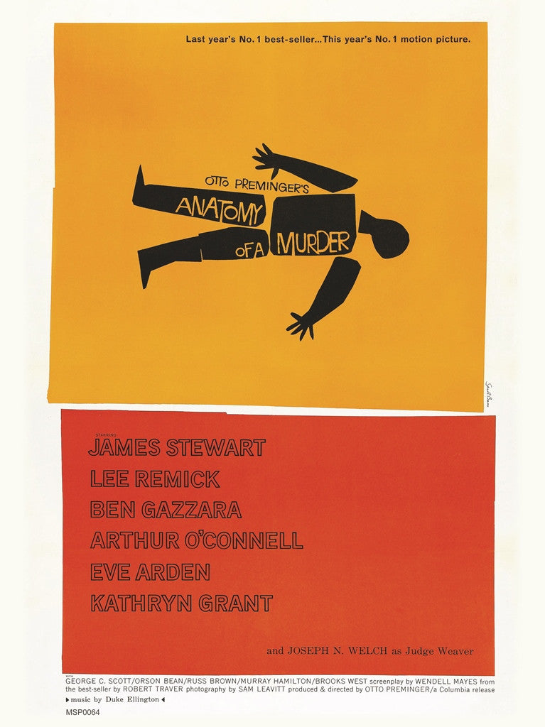 Anatomy of a Murder Alfred Hitchcok Movie Film 30x40cm Poster Art Print
