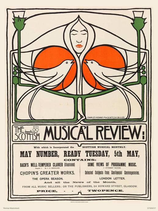 Charles Rennie Mackintosh Exhibition Poster Art Print 50x70cm