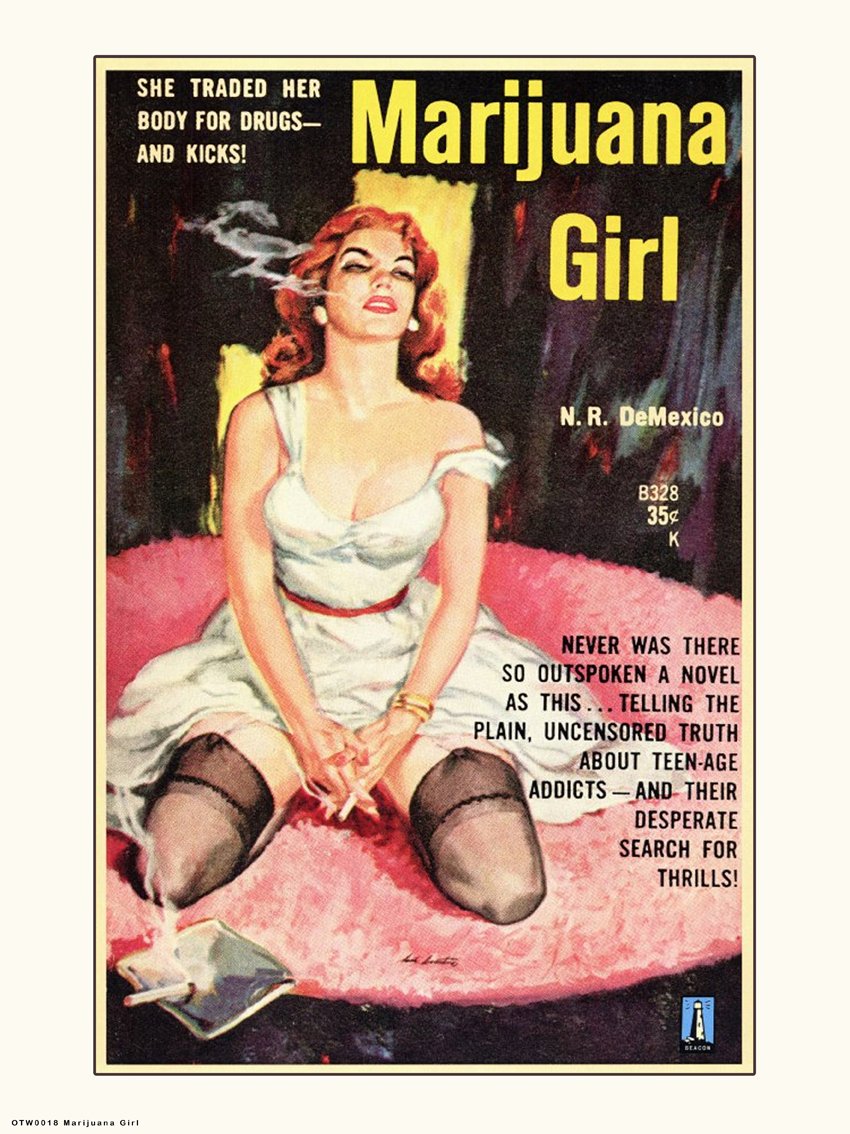 Marijuana Girl Art Print 40x30cm