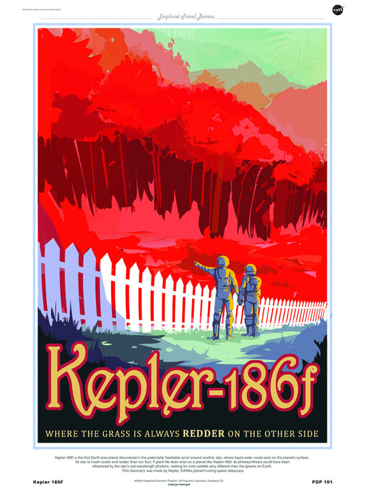 Kepler 186F Nasa Space exploration 30x40cm Art Poster Print