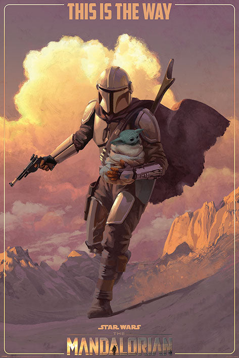 STAR WARS THE MANDALORIAN (ON THE RUN) MAXI POSTER 61x91.cm