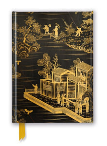 Chinese Lacquer Black & Gold Screent Foiled Lined A5 Notepad
